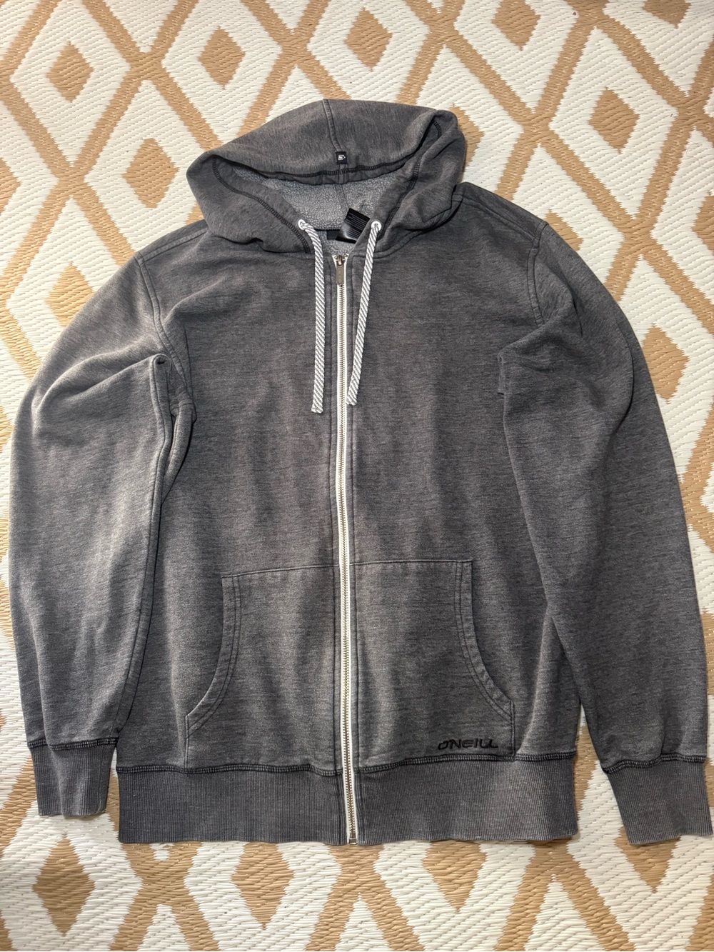 O'Neill Men's Dark Gray Full-Zip Hooded Sweater